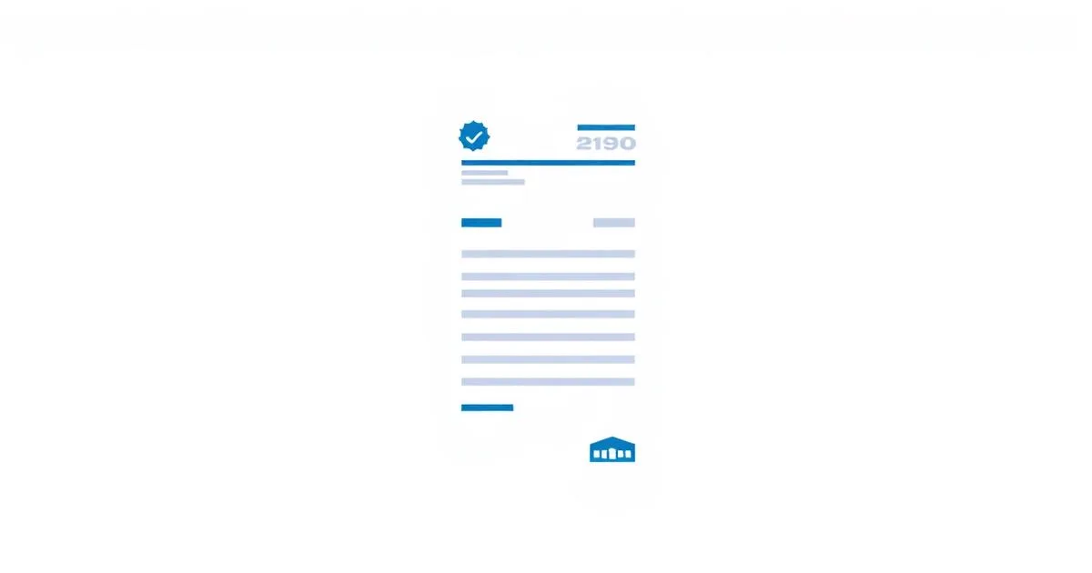 Ilustração de nota fiscal de serviço com ícone de prefeitura e etapas de emissão