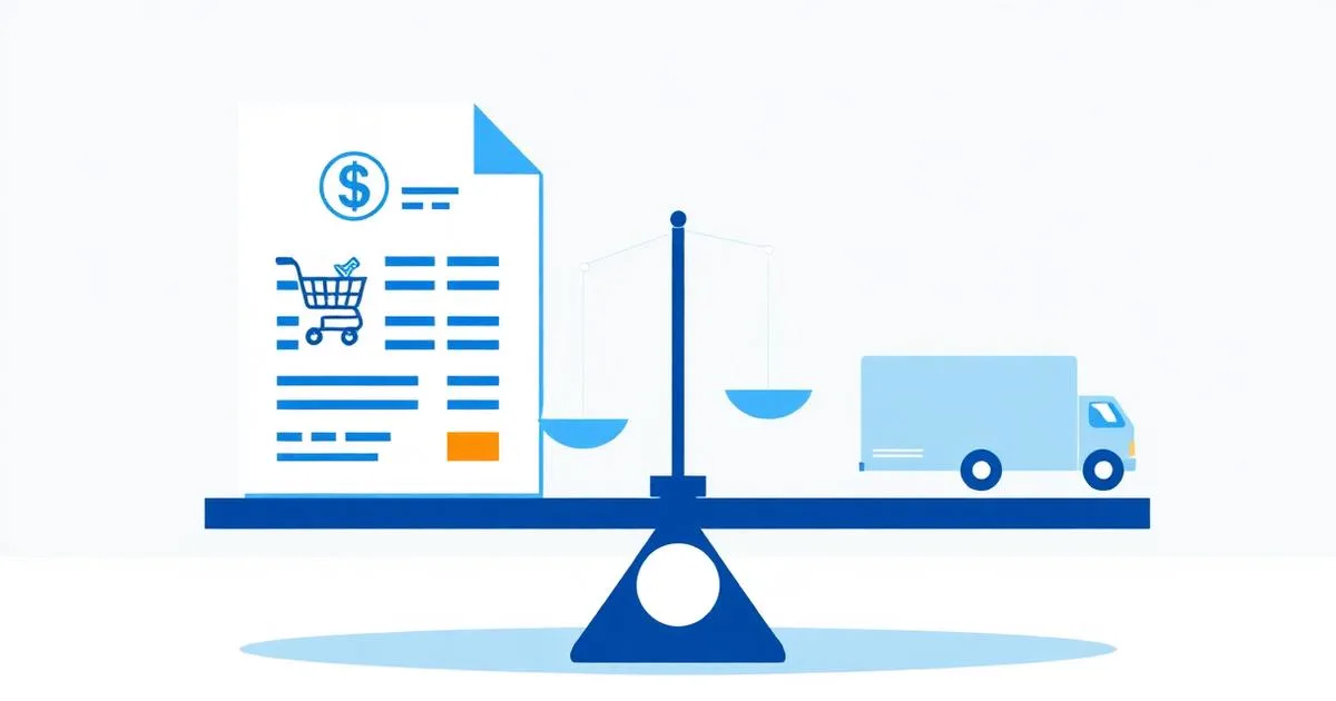Ilustração comparando dois documentos fiscais eletrônicos, um de varejo e um de mercadorias